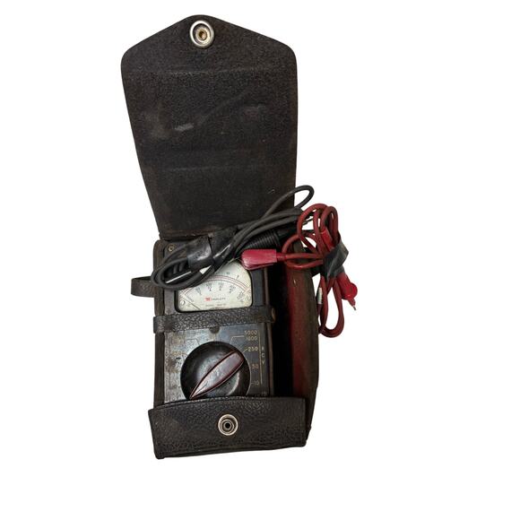 Vintage Triplett Multimeter Model 60 w/ Leather Case & Leads Untested - Picture 2 of 4